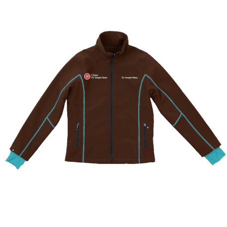  SOFTSHELL JACKET DARK BRAUN/SAPPHIRE WOMEN