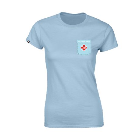 T-SHIRTS MIT TASCHE HELLBLAU DAMEN