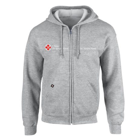 HOODIE WITH ZIP SPORT GREY