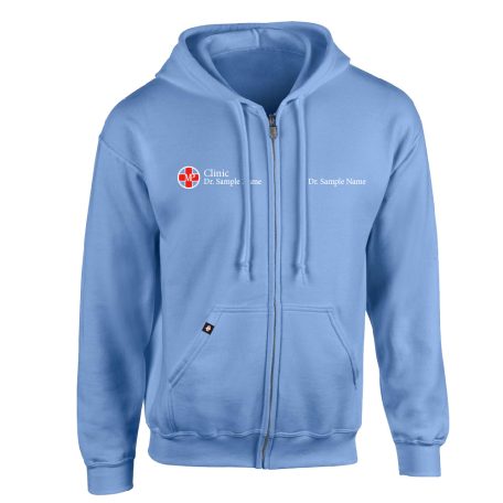 HOODIE WITH ZIP LIGHT BLUE