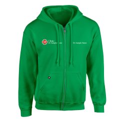 HOODIE WITH ZIP IRISH GREEN