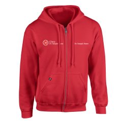 HOODIE WITH ZIP RED