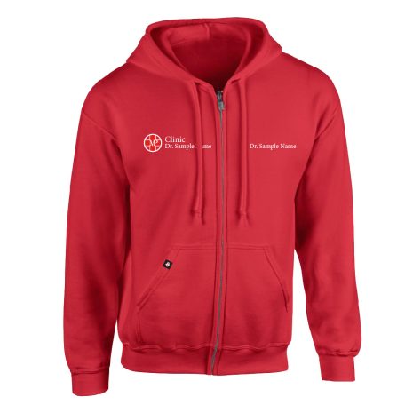HOODIE WITH ZIP RED